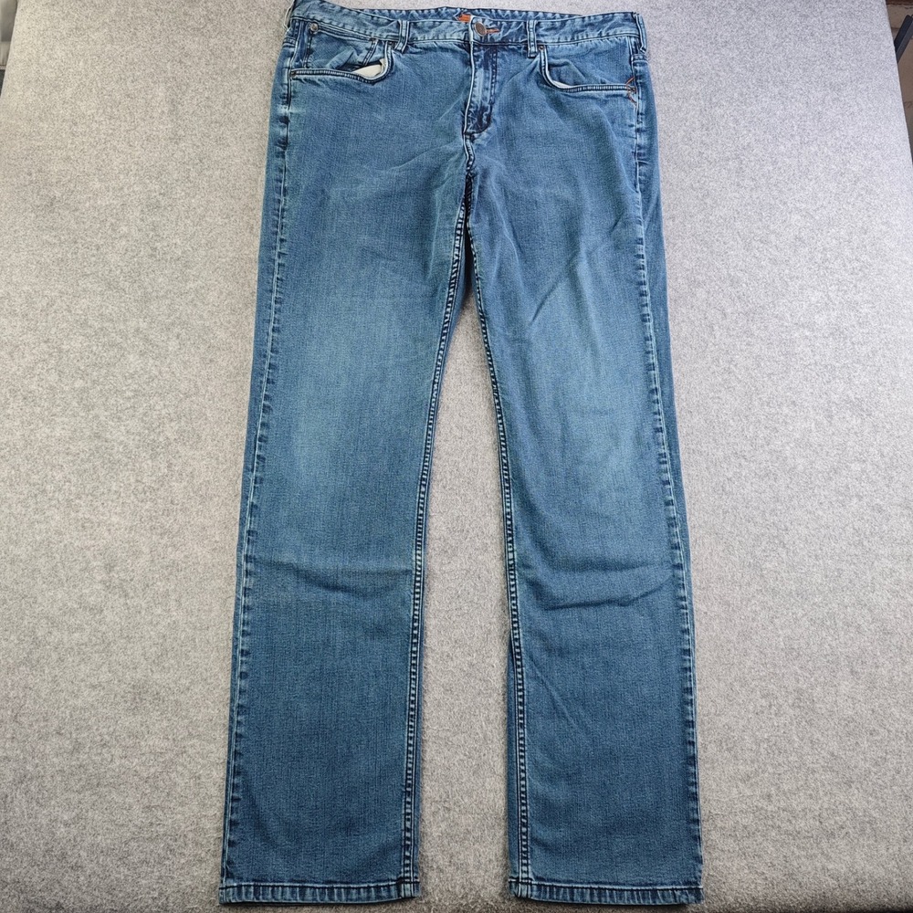 Tommy Bahama Authentic Straight Leg Jeans Mens 38x34 Light Wash Blue Tencel